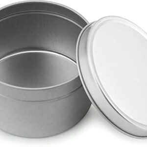 Cornucopia 8-Ounce Round Metal Tins (12-Pack); For Candles, Arts & Crafts, Storage & More