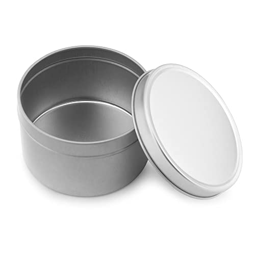 Cornucopia 8-Ounce Round Metal Tins (12-Pack); For Candles, Arts & Crafts, Storage & More