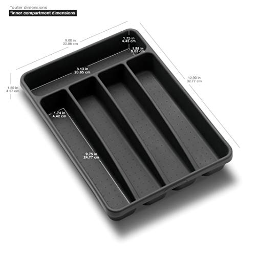 madesmart Value Mini Silverware Tray - Granite | VALUE COLLECTION | 5-Compartments | Kitchen Cutlery and Flatware Organizer |Easy to Clean | BPA-Free