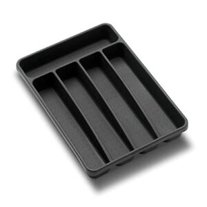 madesmart value mini silverware tray - granite | value collection | 5-compartments | kitchen cutlery and flatware organizer |easy to clean | bpa-free