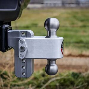 Weigh Safe Adjustable Trailer Hitch Ball Mount - 6" Adjustable Drop Hitch for 2.5" Receiver - Premium Heavy Duty Aluminum Trailer Tow Hitch w/ Stainless Steel Tow Balls (2" & 2 5/16") - 18,500 GTW