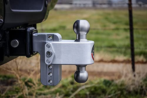 Weigh Safe Adjustable Trailer Hitch Ball Mount - 6" Adjustable Drop Hitch for 2.5" Receiver - Premium Heavy Duty Aluminum Trailer Tow Hitch w/ Stainless Steel Tow Balls (2" & 2 5/16") - 18,500 GTW