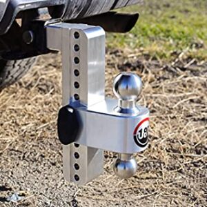 Weigh Safe Adjustable Trailer Hitch Ball Mount - 6" Adjustable Drop Hitch for 2.5" Receiver - Premium Heavy Duty Aluminum Trailer Tow Hitch w/ Stainless Steel Tow Balls (2" & 2 5/16") - 18,500 GTW