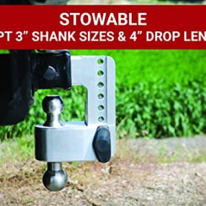 Weigh Safe Adjustable Trailer Hitch Ball Mount - 6" Adjustable Drop Hitch for 2.5" Receiver - Premium Heavy Duty Aluminum Trailer Tow Hitch w/ Stainless Steel Tow Balls (2" & 2 5/16") - 18,500 GTW