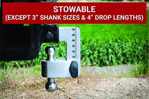 Weigh Safe Adjustable Trailer Hitch Ball Mount - 6" Adjustable Drop Hitch for 2.5" Receiver - Premium Heavy Duty Aluminum Trailer Tow Hitch w/ Stainless Steel Tow Balls (2" & 2 5/16") - 18,500 GTW