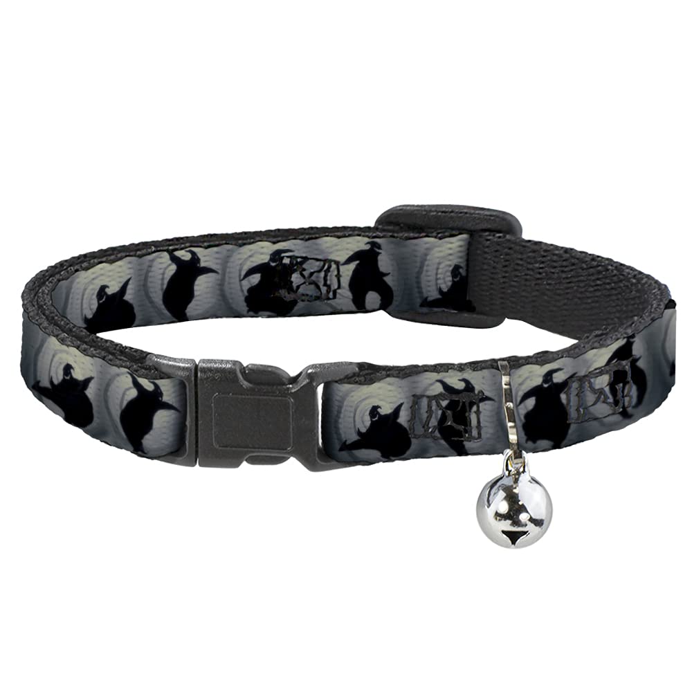 Cat Collar Breakaway Oogie Boogie Silhouette Poses Gray Black 8 to 12 Inches 0.5 Inch Wide