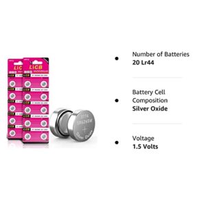 LiCB 20 Pack SR626SW 377 626 Watch Battery 1.5V Button Cell Batteries