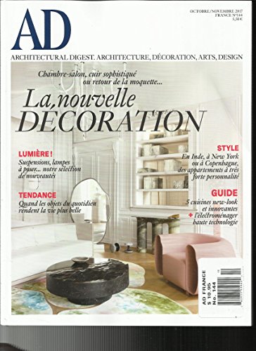 AD ARCHITECTURAL DIGEST MAGAZINE, OCTOBER / NOVEMBER, 2017 NO.144 ( FRENCH LANGUAGE MAGAZINE )