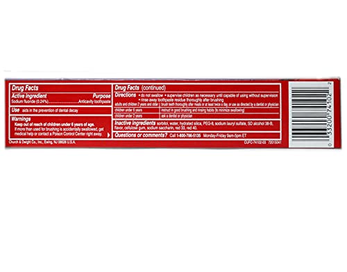 Close-Up Anticavity Fluoride Toothpaste Gel Cinnamon - 6 oz, Pack of 6