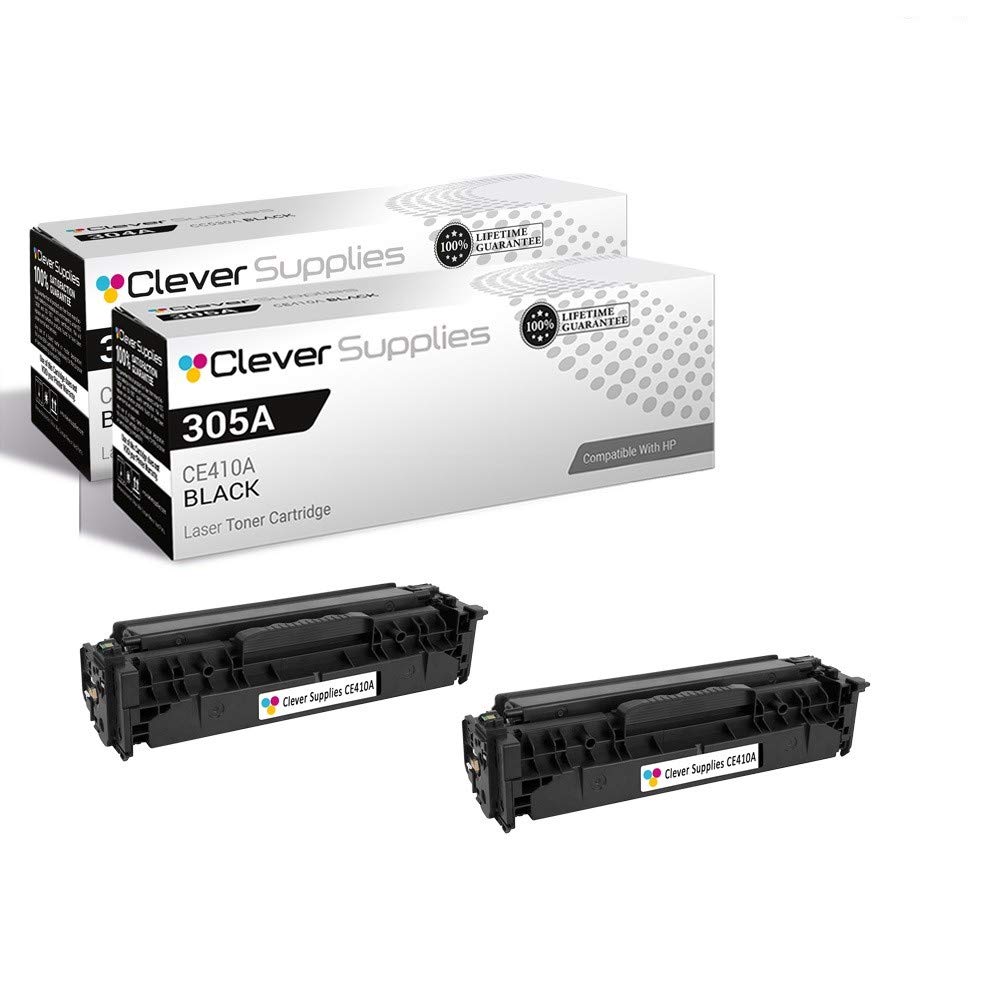 CS Compatible Toner Cartridge Replacement for HP Pro 400 Color M451 CE410A Black HP 305A Printer M451DW M451NW Color Laserjet M351A Laserjet Pro 300 M351A 2 Set