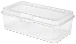 sterilite plastic fliptop latching storage box container, clear