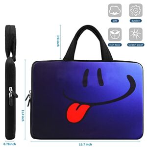 iColor Smile 14 15 15.4 15.6 inch Laptop Handle Bag Computer Protect Case Pouch Holder Notebook Sleeve Neoprene Cover Soft Carring Travel Case for Dell Lenovo Toshiba HP Chromebook ASUS Acer ICB-05