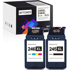 mytoner 245xl/246xl compatible ink cartridge replacement for canon pg-245 xl cl-246 xl pg-243 cl-244 for mx492 mx490 mg2420 mg2520 mg2522 mg2920 mg2922 mg3022 (black, tri-color)