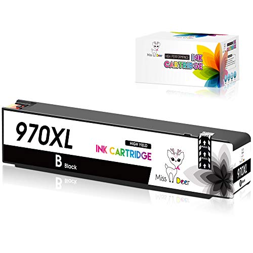 Miss Deer 970XL Black Compatible Ink Cartridge Replacement for HP 970 970 XL Ink Cartridge,Work for HP Officejet Pro X576dw X451dn X451dw X476dw X476dn X551dw Printers (1 Black)