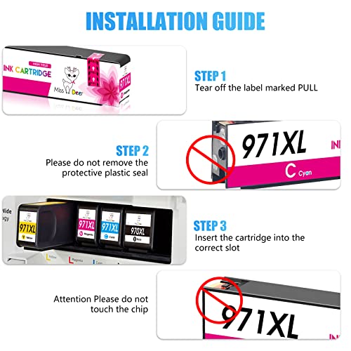 Miss Deer 970XL Black Compatible Ink Cartridge Replacement for HP 970 970 XL Ink Cartridge,Work for HP Officejet Pro X576dw X451dn X451dw X476dw X476dn X551dw Printers (1 Black)