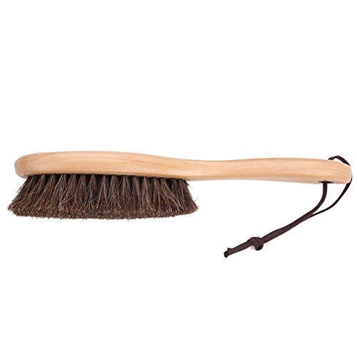 Kxtffeect Natural Horsehair Shoes Brush Leather Cleaning Brush with Long Wood Handle for Upholstery, Cleaner Car Interior, Upholstery Furniture, Shoes,Leather Clothes,Handbags, Sofa