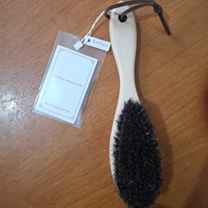 Kxtffeect Natural Horsehair Shoes Brush Leather Cleaning Brush with Long Wood Handle for Upholstery, Cleaner Car Interior, Upholstery Furniture, Shoes,Leather Clothes,Handbags, Sofa