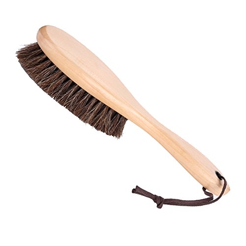 Kxtffeect Natural Horsehair Shoes Brush Leather Cleaning Brush with Long Wood Handle for Upholstery, Cleaner Car Interior, Upholstery Furniture, Shoes,Leather Clothes,Handbags, Sofa