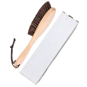 Kxtffeect Natural Horsehair Shoes Brush Leather Cleaning Brush with Long Wood Handle for Upholstery, Cleaner Car Interior, Upholstery Furniture, Shoes,Leather Clothes,Handbags, Sofa