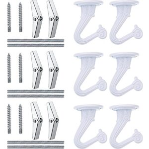 bbto swag ceiling hooks and hardware set, swag hooks with steel screws/bolts and toggle for ceiling installation cavity wall fixing (6)