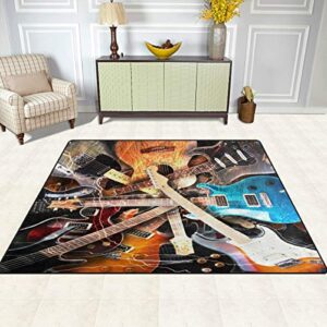 ALAZA Magic Electric Guitar Music Area Rug Rugs for Living Room Bedroom 7' x 5'