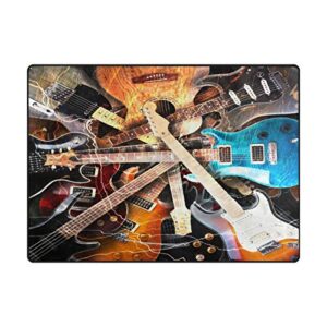 ALAZA Magic Electric Guitar Music Area Rug Rugs for Living Room Bedroom 7' x 5'