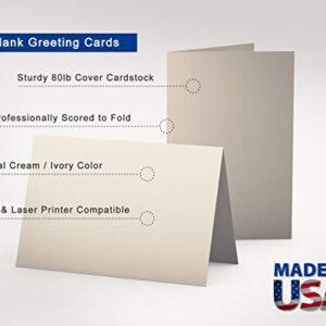 Blank 5" X 7" Cardstock and Envelopes - Ivory/Cream - Heavyweight 80lb Cover Paper - Inkjet/Laser Printer Compatible - For Making Invitations, Greeting Cards (40 Cards & Envelopes)