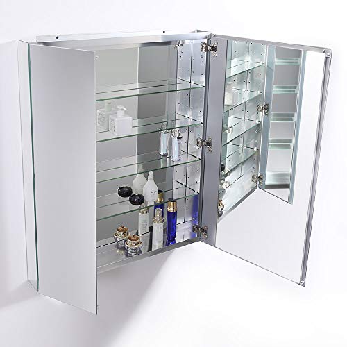 Fresca 30" Wide x 36" Tall Bathroom Medicine Cabinet w/Mirrors