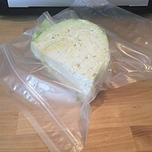 Zipper Vacuum Seal Bags (50 count), FoodVacBags compatible with Weston®, Foodsaver®, Heavy-duty Commercial Storage, Clear (Gallon 11" X 16")