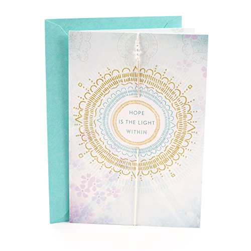 Hallmark Thinking of You Card (Hope is the Light Sun Mandala, Inspirational Card)