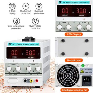 SUNCOO Variable DC Power Supply, Adjustable Switching Regulated Bench Power Supply 30V 5A with Digits Display high-Precision Outputs for Lab/Electronic Repair/DIY/Aging Test, 110v