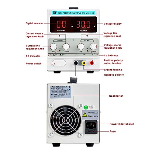 SUNCOO Variable DC Power Supply, Adjustable Switching Regulated Bench Power Supply 30V 5A with Digits Display high-Precision Outputs for Lab/Electronic Repair/DIY/Aging Test, 110v