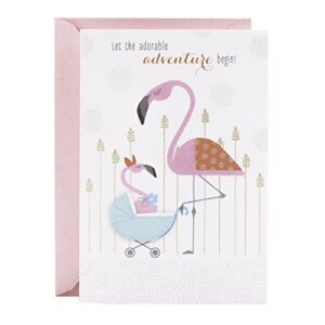 hallmark baby shower card (flamingo) (399rzb1034)