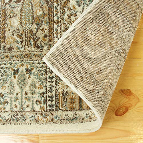 Superior Bedroom, Farmhouse, Kitchen, Entryway, Laundry, Living Room Decor, Washed Floral Collection Area Rug, 8' x 10', Ivory