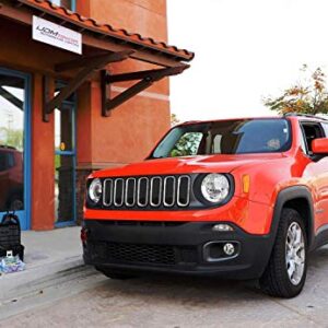 iJDMTOY Red Track Racing Style Tow Hook Ring Compatible With Jeep 2015-up Renegade Latitude, Sport, Limited models (Except Trailhawk), Made of Lightweight Aluminum