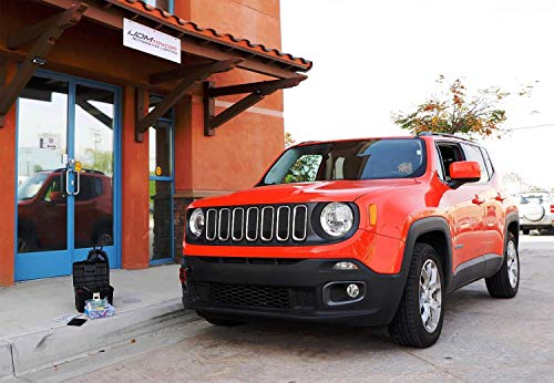 iJDMTOY Red Track Racing Style Tow Hook Ring Compatible With Jeep 2015-up Renegade Latitude, Sport, Limited models (Except Trailhawk), Made of Lightweight Aluminum