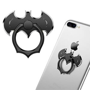 OATSBASF Bat Phone Ring Stand Holder Cell Phone Ring Holder Finger Grip 360 Degree Rotation Compatible with iPhone 12/11 Pro Max/SE 2020 and Other Smartphones（Black+Silver）