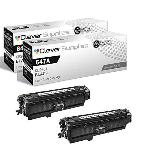 CS Compatible Toner Cartridge Replacement for HP CP4025 CE260A Black HP 647A Color Laserjet CP4000 CP4500 CP4525 CP4525dn Enterprise CP4025 2 Set