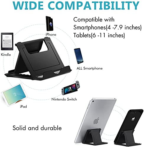 Cell Phone Stand 4 Pack, Tablet Stand Multi-Angle, Universal Phone Stand for Desk,Compatible Phone 13 12 Pro Plus All Android Smartphones,(Black)