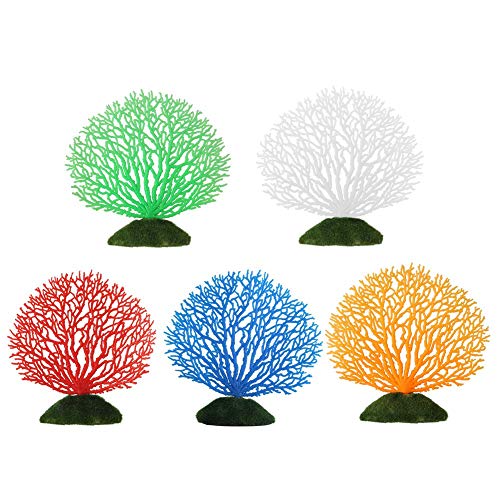 Artificial Coral Ornament Strip Coral Plant Ornament Glowing Effect Silicone Artificial Decoration for Fish Tank Aquarium Landscape(White)