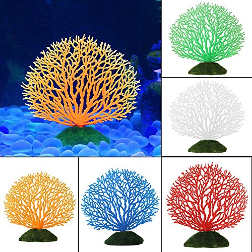 Artificial Coral Ornament Strip Coral Plant Ornament Glowing Effect Silicone Artificial Decoration for Fish Tank Aquarium Landscape(White)