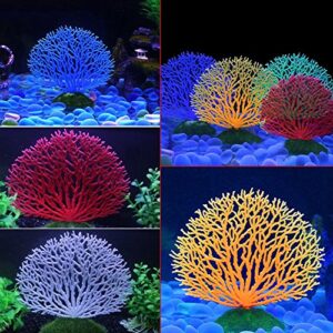 Artificial Coral Ornament Strip Coral Plant Ornament Glowing Effect Silicone Artificial Decoration for Fish Tank Aquarium Landscape(White)