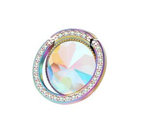 lenoup iridescent glitter bling bling phone ring holder,sparkle phone ring artificial diamond stand,rhinestone cell phone finger ring(rainbow)
