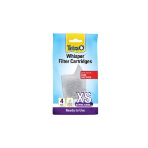 tetra whisper filter cartridges 4 count, extra small, for aquarium filtration (aq-78052),white