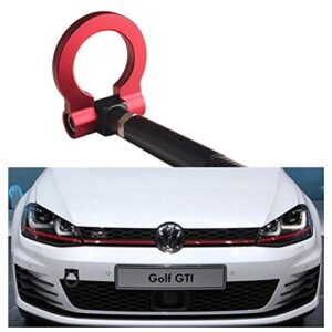 dewhel jdm aluminum track racing front rear bumper car accessories auto trailer ring eye towing tow hook kit red screw on for volkswagen mk7 vii golf gti 2015-up