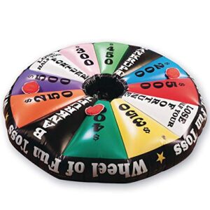 s&s worldwide wheel of fun inflatable toss game. game show style fun in a jumbo toss game! includes 50" inflatable target, 6 beanbags and instructions.