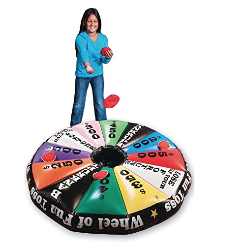 S&S Worldwide Wheel of Fun Inflatable Toss Game. Game Show Style Fun in a Jumbo Toss Game! Includes 50" Inflatable Target, 6 Beanbags and Instructions.