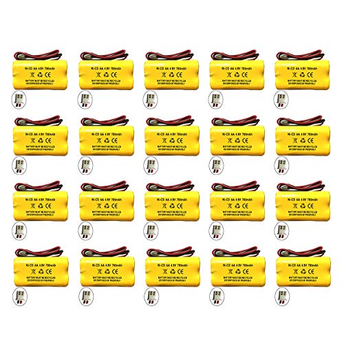 (20 Pack) 4.8v 700mah Emergency Light Exit Sign Ni-Cd Battery Replacement Lithonia BL93NC487 at-Lite BL93NC484 BL93NC485