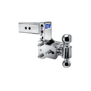 b&w trailer hitches chrome tow & stow adjustable trailer hitch ball mount - fits 2.5" receiver, dual ball (2" x 2-5/16"), 5" drop, 14,500 gtw - ts20037c