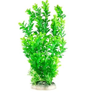 cnz aquarium decor fish tank decoration ornament artificial plastic plant green, 13-inch